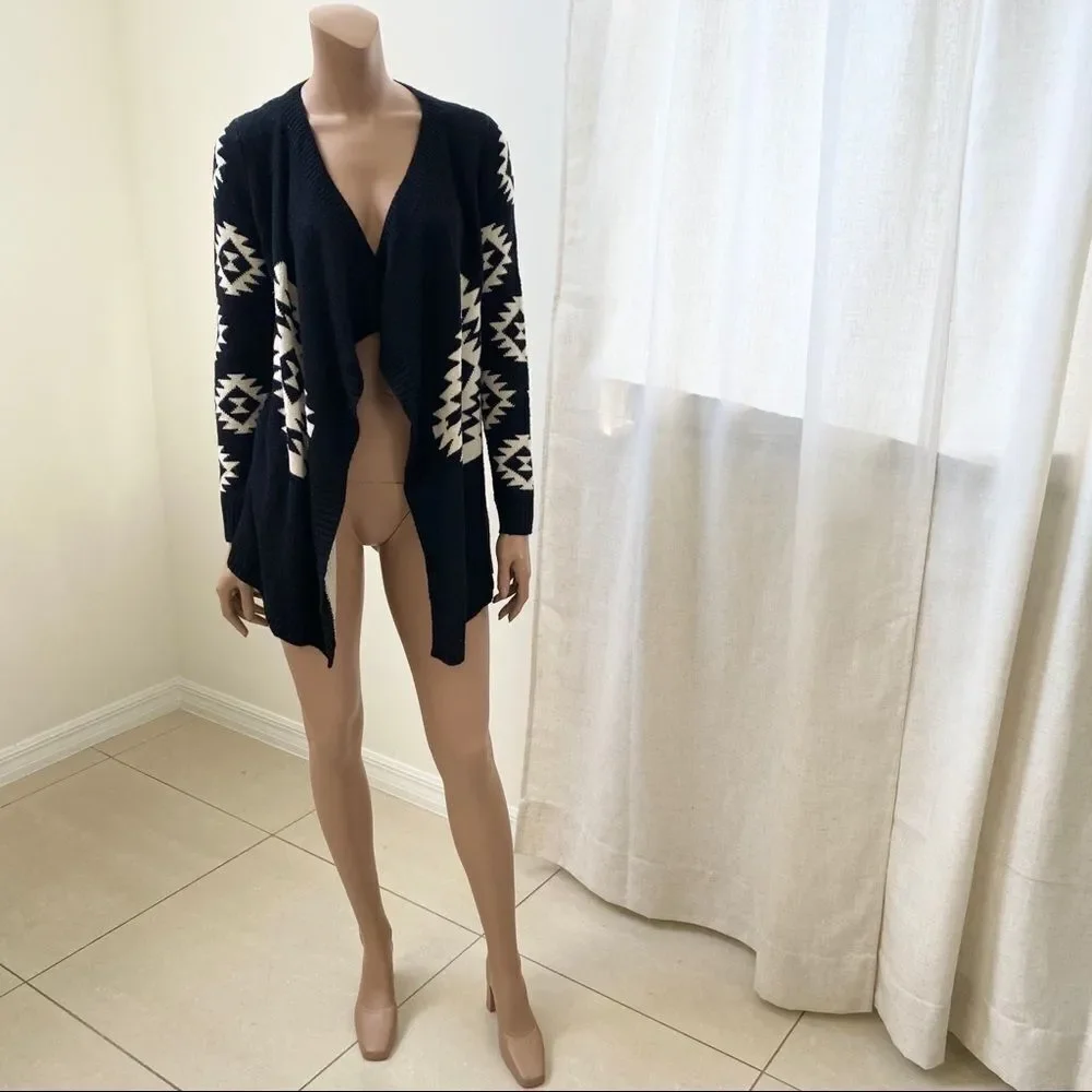 Lulumari Aztec tribal pattern open cardigan S/M